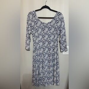 Navy And Floral Lace Dress